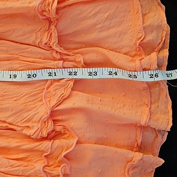 F21 - MD Peach Tiered Off-the-Shoulder Mini Dress - Picture 6 of 8